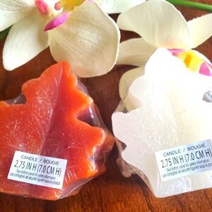 Maple Leaves Candles Set of 2